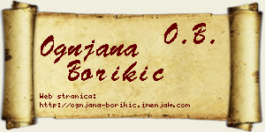 Ognjana Borikić vizit kartica
